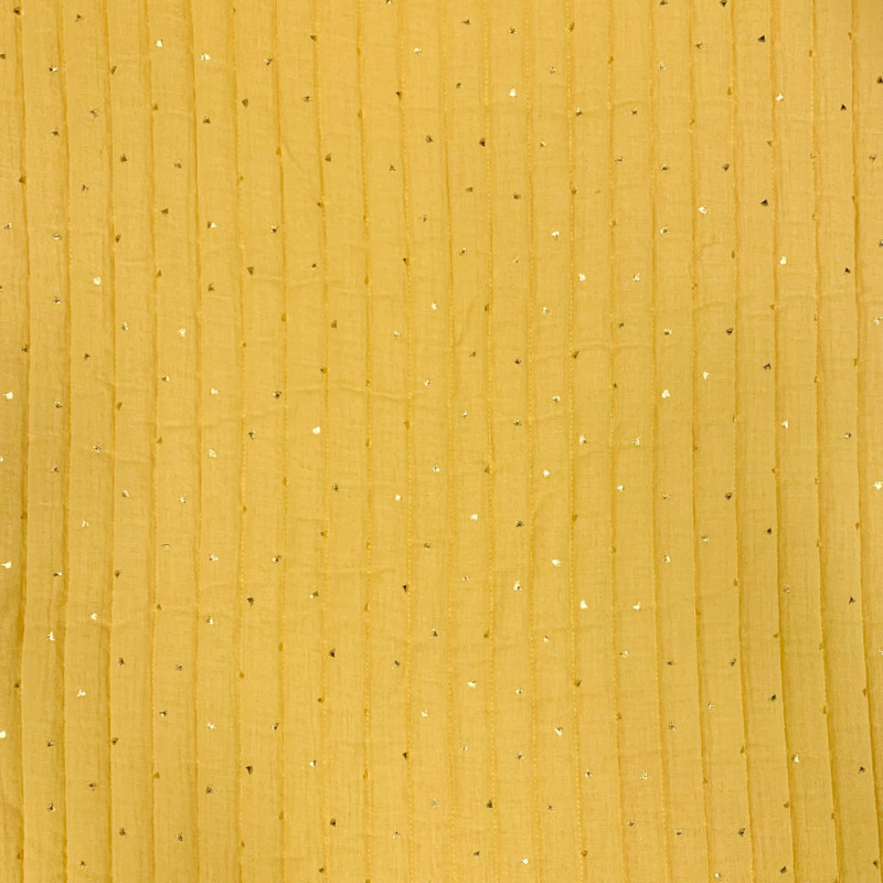 Printed Quilted Double Gauze SINNLIG Mustard / Mustard